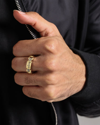 Guess Mainline 25mm Frontiers Flat Ring Gold