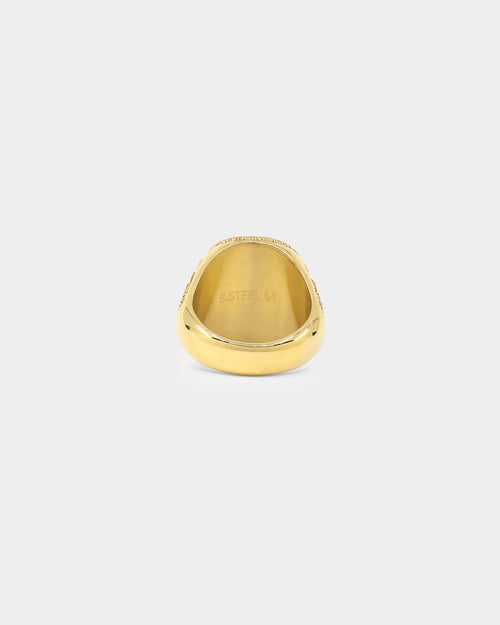 Guess Mainline 24mm USA Champions Coin Ring Gold