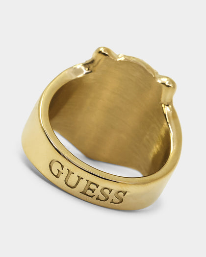 Guess Mainline Lion Head Ring Gold