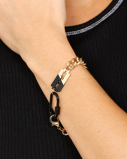 Wild for the Weekend pop punk razor chain bracelet Gold