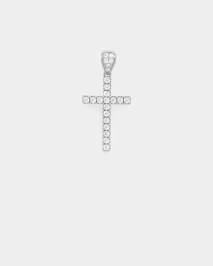 NXS Classic Mini Cross Pendant White Gold