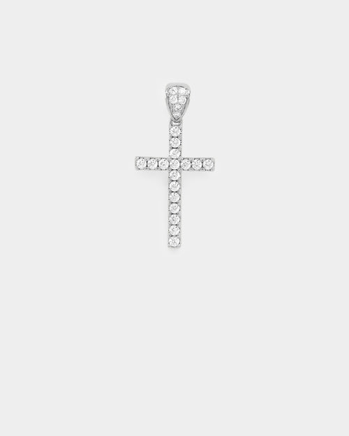NXS Classic Mini Cross Pendant White Gold