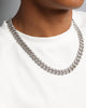NXS 12mm Diamond Cuban Link Chain Iced White Gold