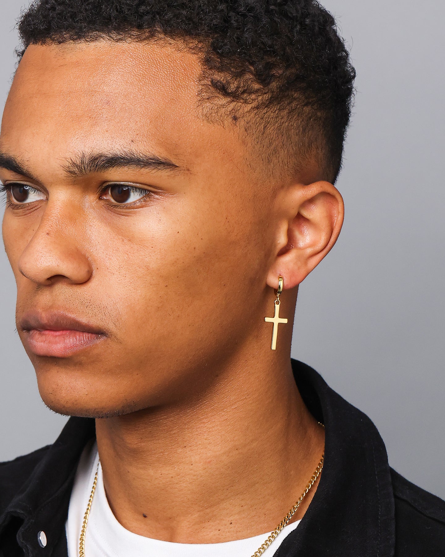 NXS Cross Earring Gold | Culture Kings US