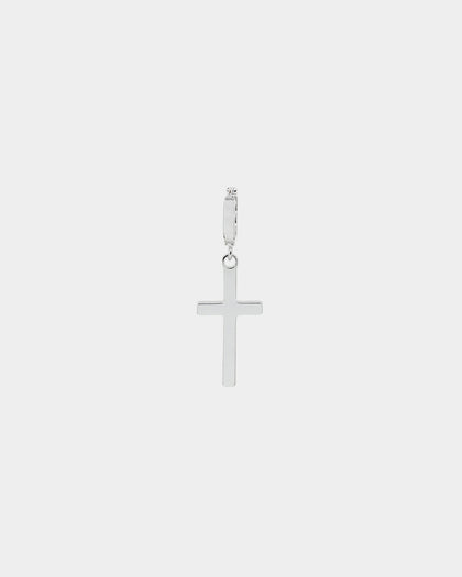 NXS Cross Earring White Gold