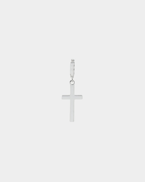 NXS Cross Earring White Gold