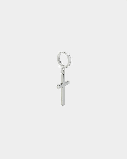 NXS Cross Earring White Gold