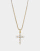 NXS Iced Cross Pendant Iced Gold