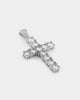 NXS Iced Cross Pendant Iced White Gold