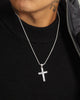 NXS Iced Cross Pendant Iced White Gold