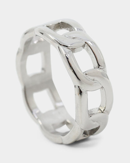 NXS Cuban Ring White Gold