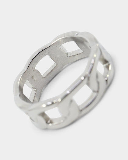 NXS Cuban Ring White Gold