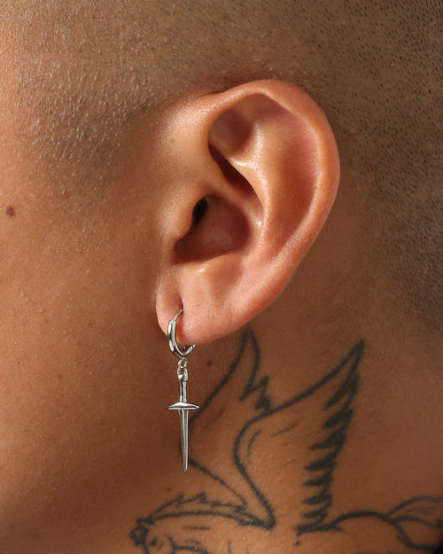NXS Dagger Earrings White Gold