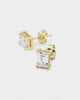 NXS Emerald Cut Earrings Iced Gold