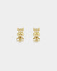 NXS Emerald Cut Earrings Iced Gold