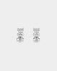 NXS Emerald Cut Earrings Iced White Gold