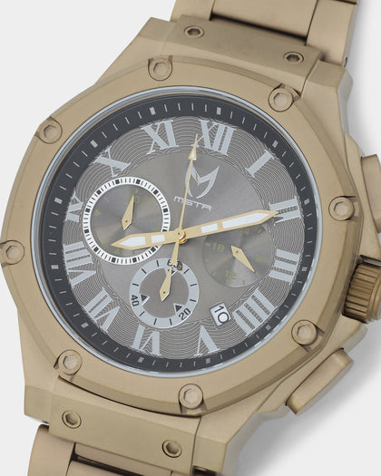 MEISTER AM1020SS Ambassador 45MM Watch Khaki/Gold