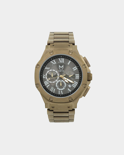 MEISTER AM1020SS Ambassador 45MM Watch Khaki Gold