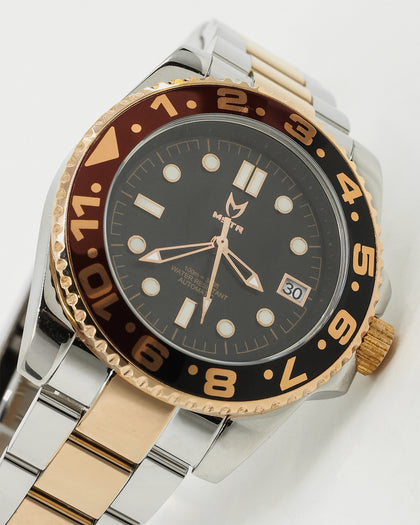 MEISTER VO117SS Voyager Quartz Watch Silver/Brown