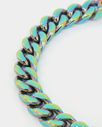 Guess Mainline 4DC 8mm Curb Chain Bracelet Iridescent