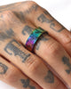 Guess Mainline 8mm 4G Pattern Ring Iridescent