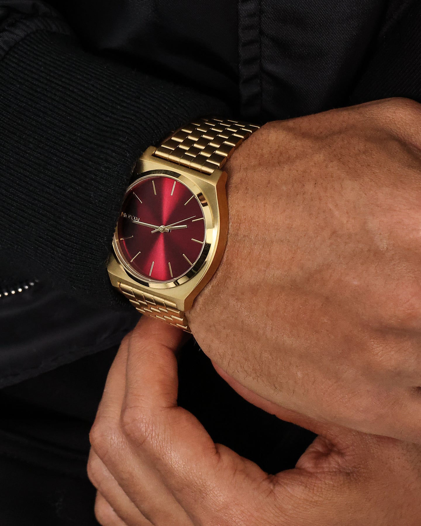 Nixon Time Teller Watch Gold/Oxblood | Culture Kings US
