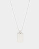 NXS Dog Tag Necklace White Gold