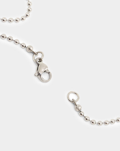 NXS Dog Tag Necklace White Gold