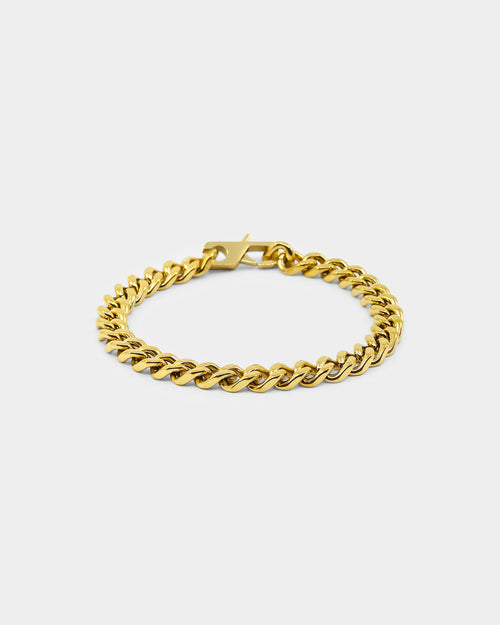 Guess Mainline 8mm Curb Chain 4DC Bracelet Gold