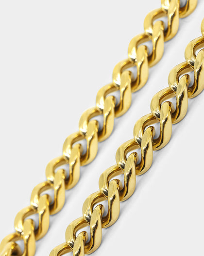 Guess Mainline 8mm Curb Chain 4DC Bracelet Gold