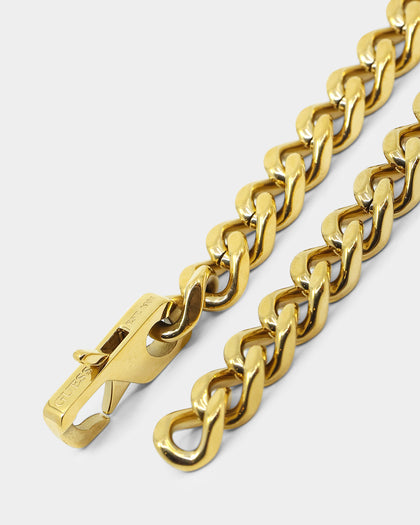 Guess Mainline 8mm Curb Chain 4DC Bracelet Gold