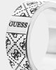 Guess Mainline 8mm 4G Pattern Ring Antique Silver