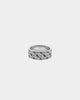 Guess Mainline 8mm 4G Pattern Ring Antique Silver