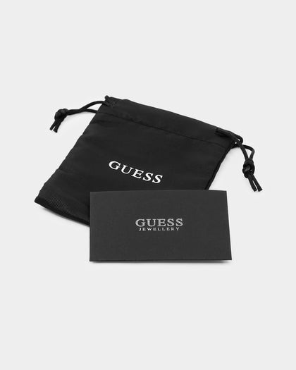 Guess Mainline 8mm 4G Pattern Ring Antique Silver