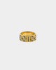 Guess Mainline 8mm 4G Pattern Ring Antique Gold