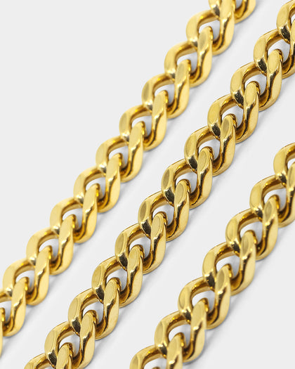 Guess Mainline 8mm 4DC Curb Chain Gold