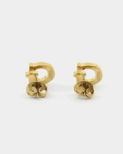 Guess Mainline Party Pave G Logo 9mm Stud Earrings Gold