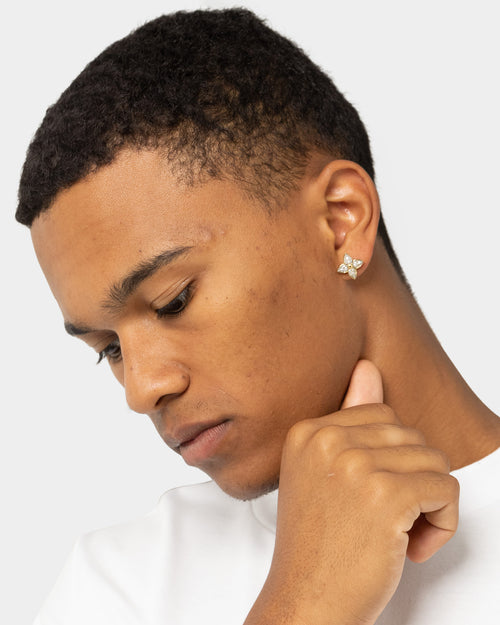 Guess Mainline Flower Party 12mm CZ Studs Earrings Gold