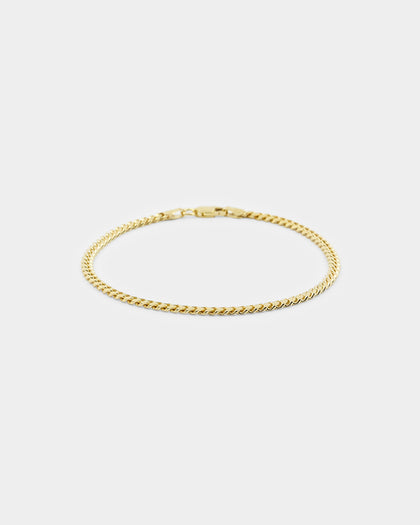 House Of Auric 3mm Cuban Link Bracelet 18k Gold Vermeil