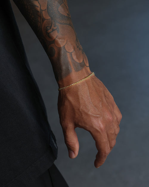 House Of Auric 3mm Cuban Link Bracelet 18k Gold Vermeil