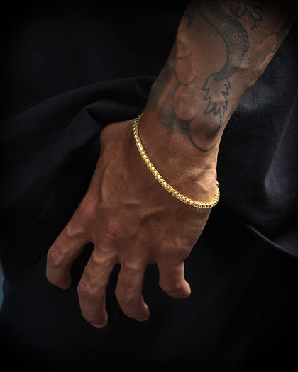 House Of Auric 3mm Franco Bracelet 18k Gold Vermeil