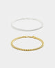 House Of Auric 5mm Cuban Bracelet Set Gold/Silver
