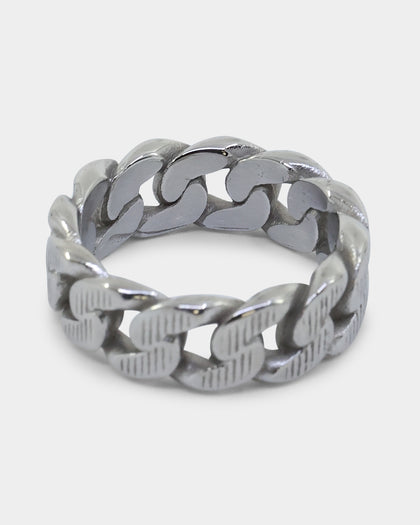 INFRA Uncle Steel Cut Cuban Ring Stainless Steel