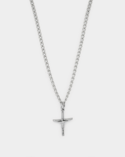 NXS Crucifix Pendant White Gold