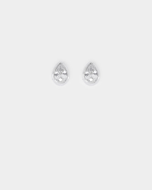 NXS Teardrop Earring Iced White Gold