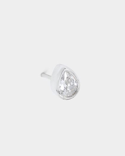 NXS Teardrop Earring Iced White Gold