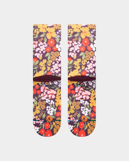 Stance Women's Ditz Crew Socks Burgundy