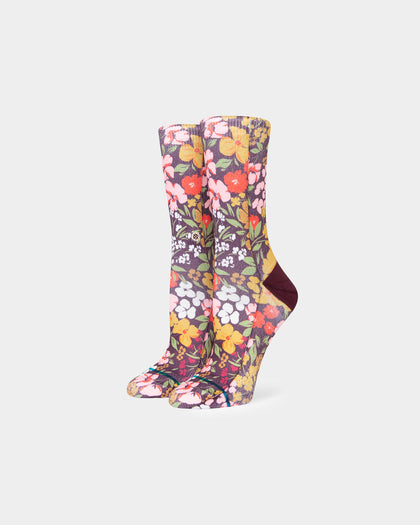 Stance Women's Ditz Crew Socks Burgundy