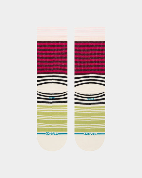 Stance Women's Sunshine Stripe Crew Socks Magenta