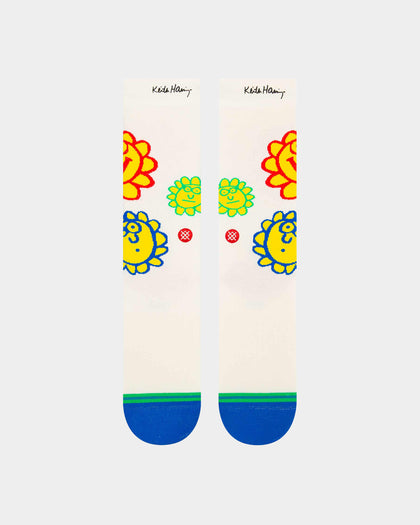 Stance X Keith Haring Happy Fields Socks Off White